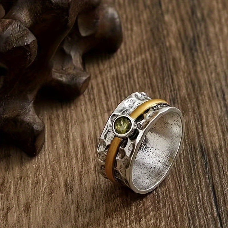 Argento and Oro Rustic Band Anello