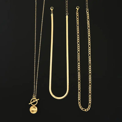 Savira Textured Coin Layered Collana | Oro