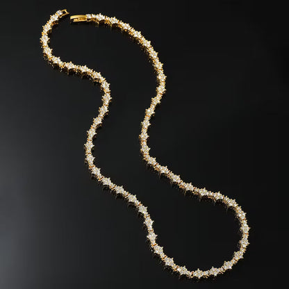Classic Cluster Tennis Collana | Oro