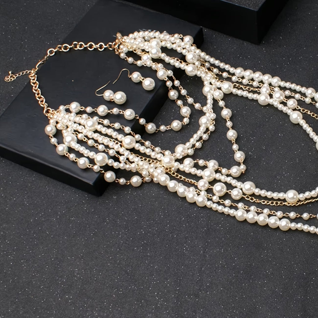 Boho Multi-Layered Perla Statement Set