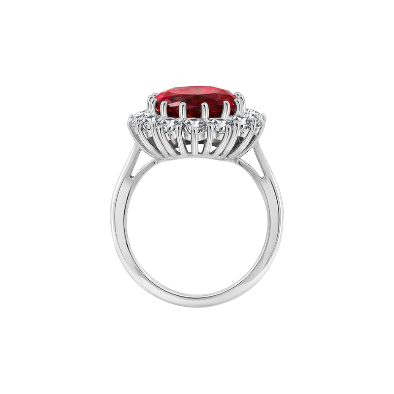 Scarlet Crown Rubino Anello | Bianco Oro