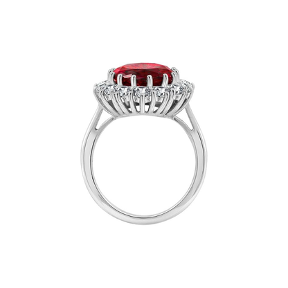 Scarlet Crown Rubino Anello | Bianco Oro