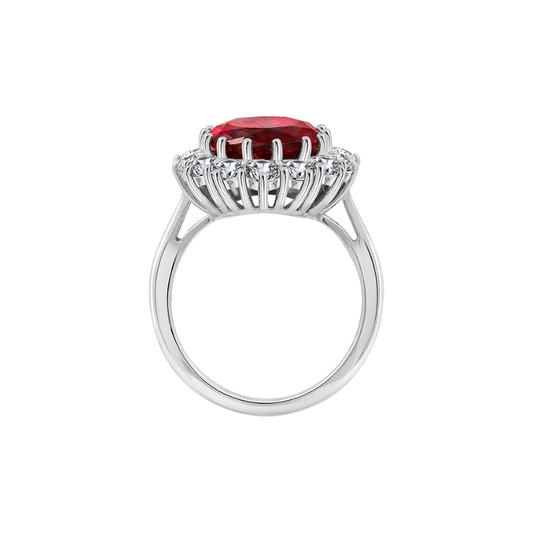 Scarlet Crown Rubino Anello | Bianco Oro