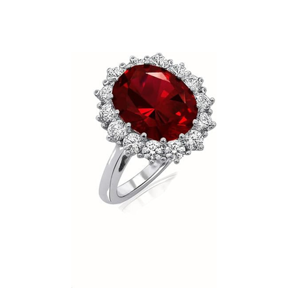 Scarlet Crown Rubino Anello | Bianco Oro
