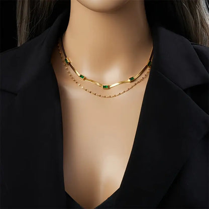 Sister Gem Double-Layer Retro Collana | Oro