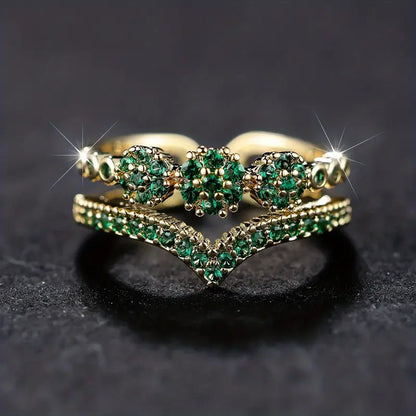 Oro Smeraldo Cluster Anello