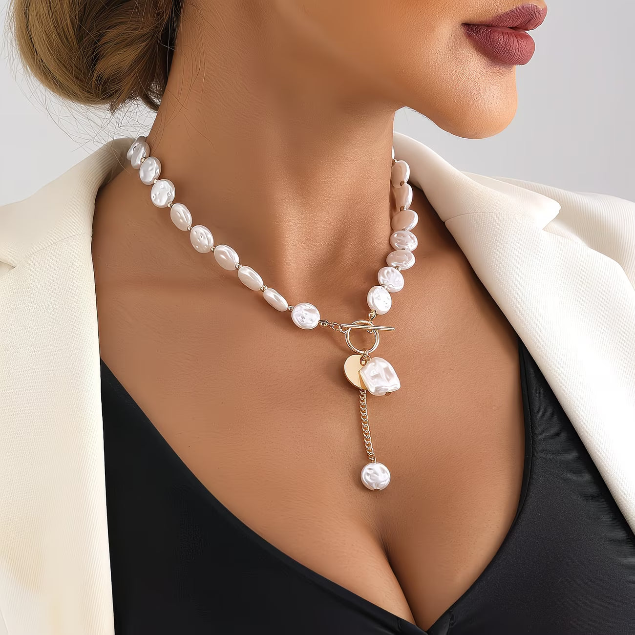 Baroque Perla Toggle Collana