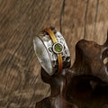Argento and Oro Rustic Band Anello