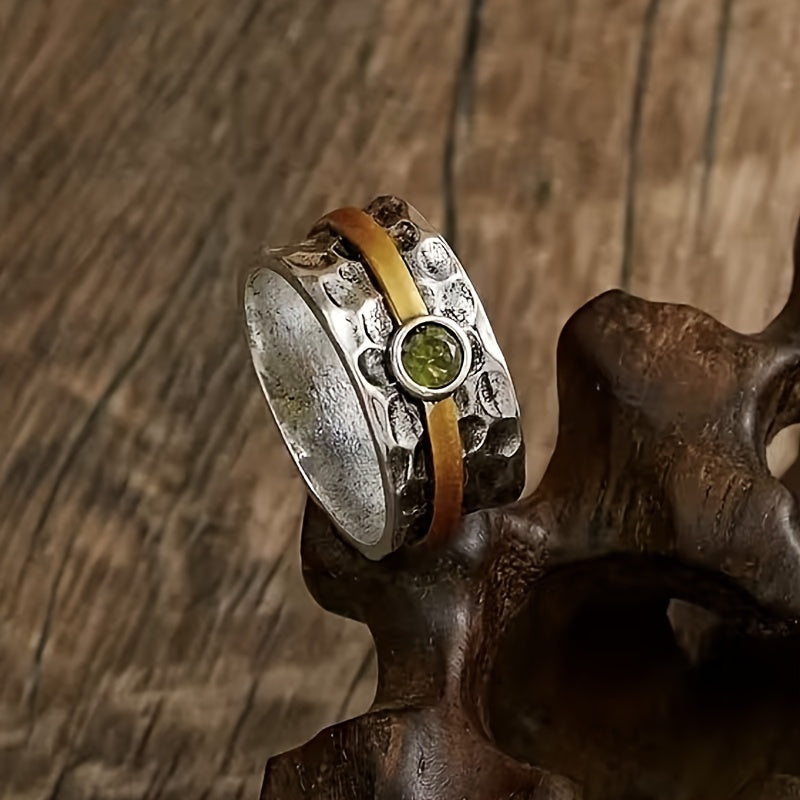 Argento and Oro Rustic Band Anello