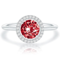 Crimson Glow Promise Rubino Anello | Bianco Oro