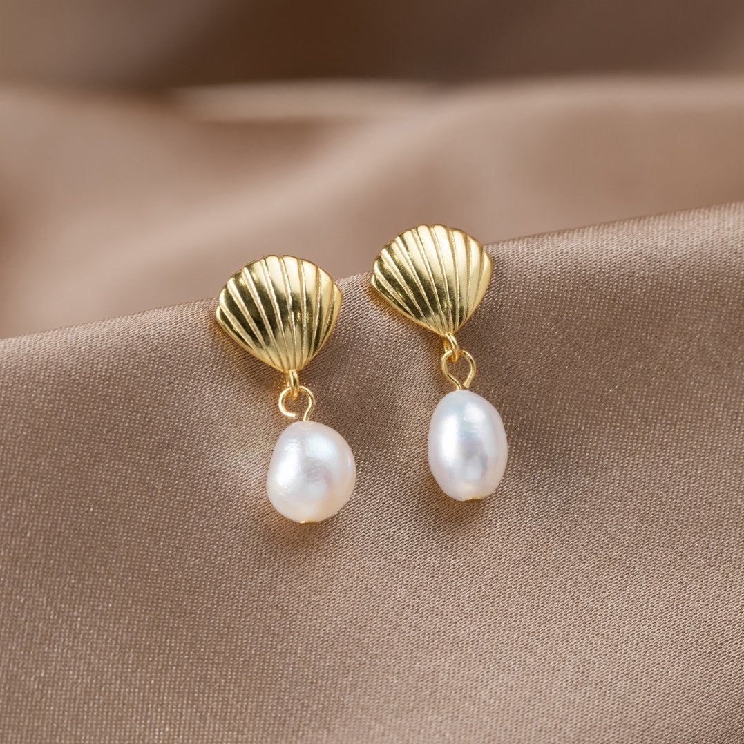 Oro Shell Orecchini di Perle