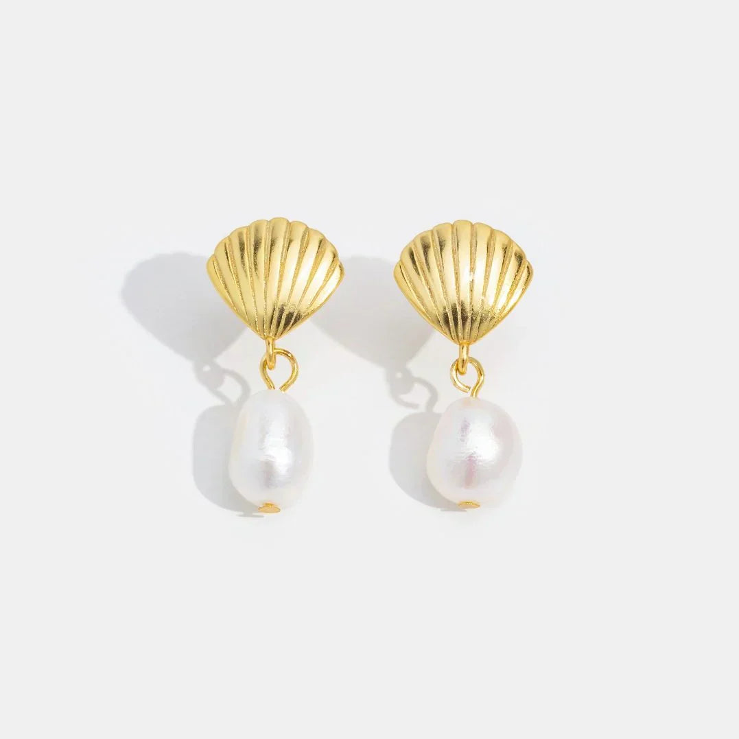 Oro Shell Orecchini di Perle