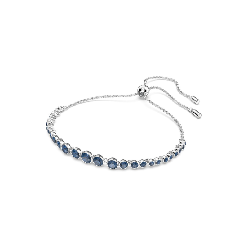 Round Cut Zaffiro Bracciale Tennis | Bianco Oro