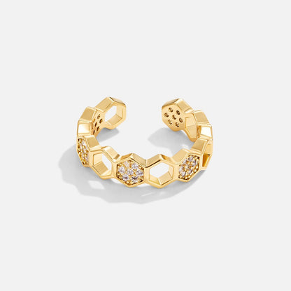 Oro Geometric Open Anello