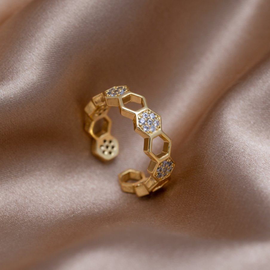 Oro Geometric Open Anello