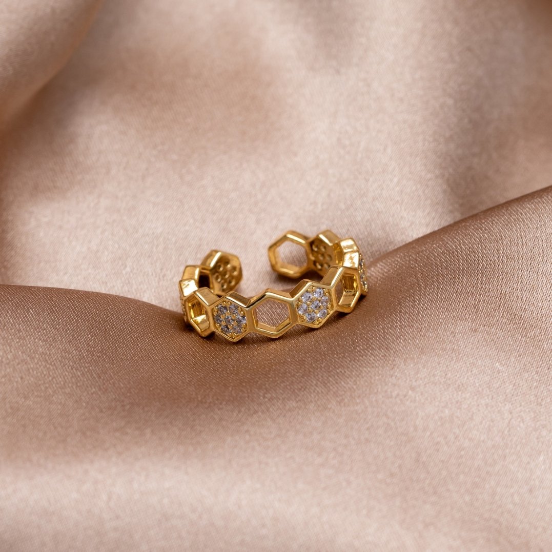 Oro Geometric Open Anello