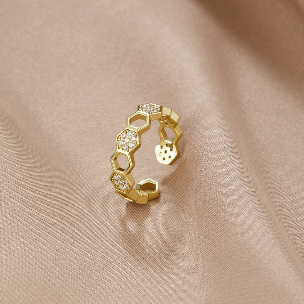 Oro Geometric Open Anello