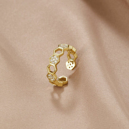Oro Geometric Open Anello