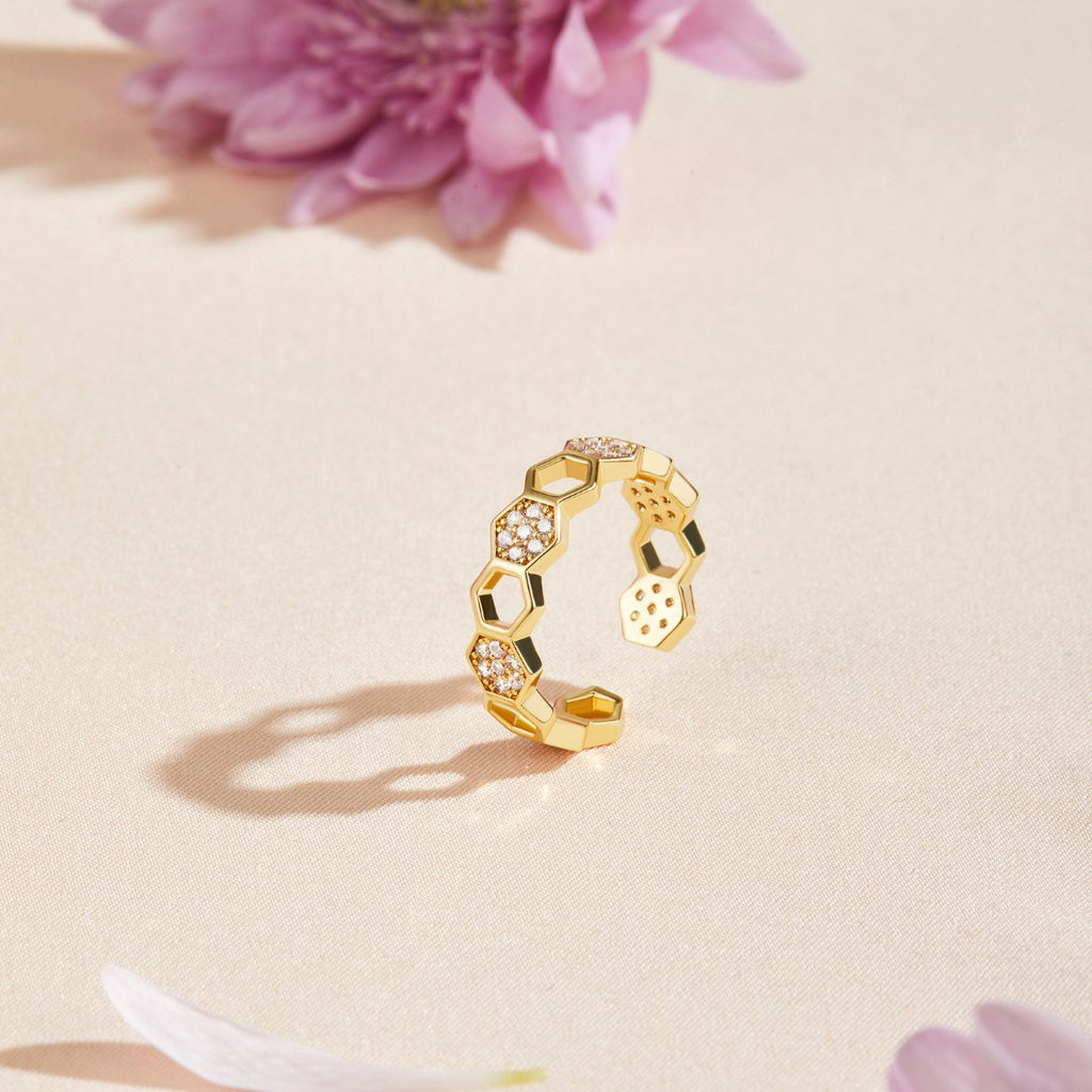 Oro Geometric Open Anello