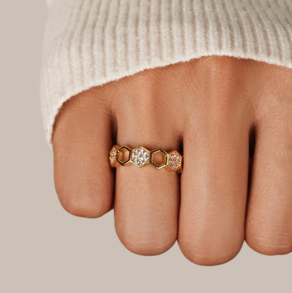 Oro Geometric Open Anello