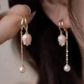 Oro Floral Perla Orecchini Pendenti