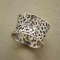 Argento Ornate Filigree Anello