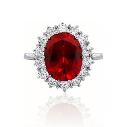Scarlet Crown Rubino Anello | Bianco Oro