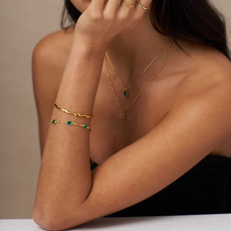 Smeraldo Link Chain Bracciale | Oro