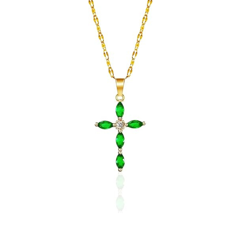Oro Smeraldo Marquise Cross Collana