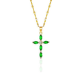 Oro Smeraldo Marquise Cross Collana