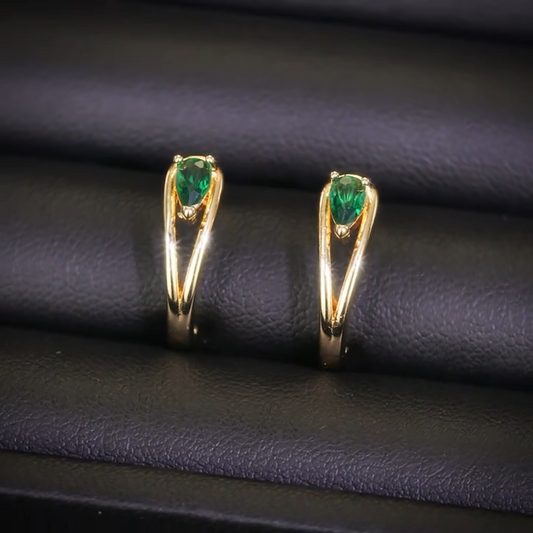 Oro Smeraldo Accent Orecchini a Cerchio